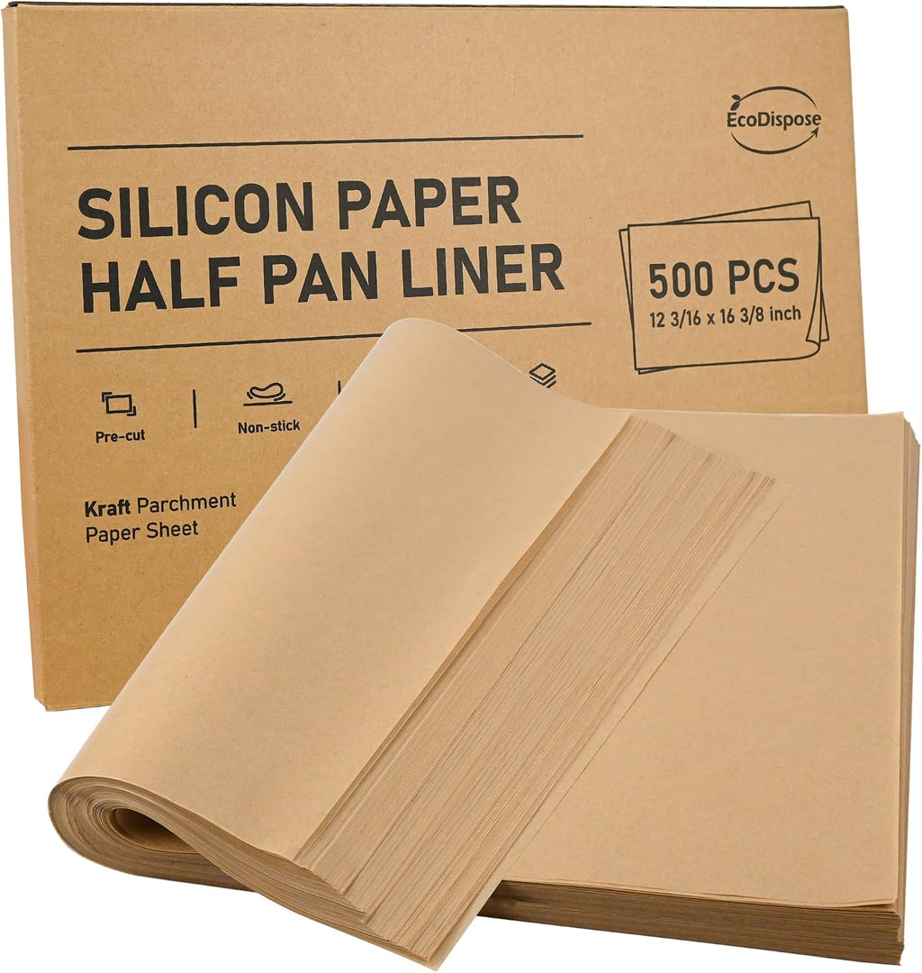 500 Pcs Non-Stick Parchment Paper Baking Sheets 12-3/16"x16-3/8"