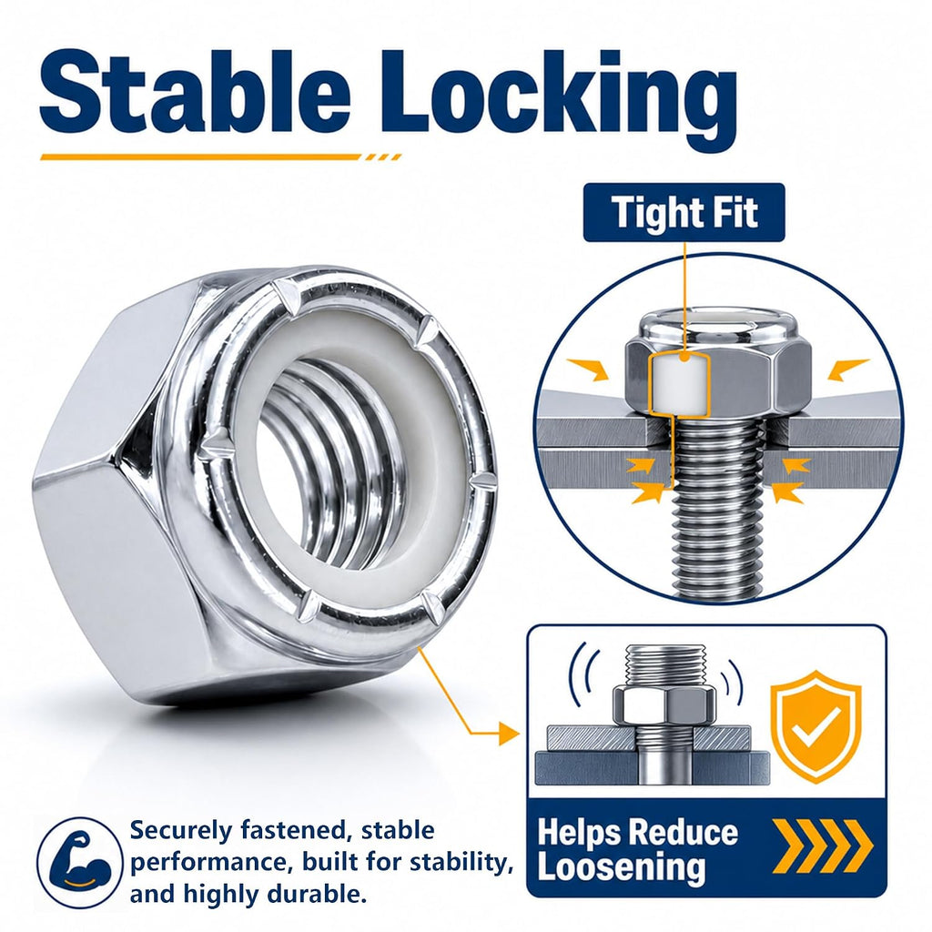 80 Pcs 5/16-18 Nylon Inserted Self Locking Nuts