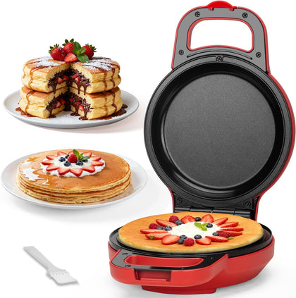 Flip Pancake Maker Machine, Ceramic Coated Pancake Pan for 6.5 Inch Pancakes, Omelette, Crepe & Quesadilla, Frittata