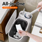 Small Bathroom Trash Can with Toilet Brush Set,36 Disposable Refills