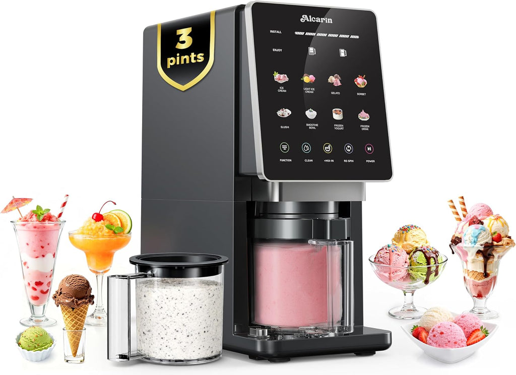 Ice Cream Maker with 3 Pints(Not Freezer) Frozen Treat Machine