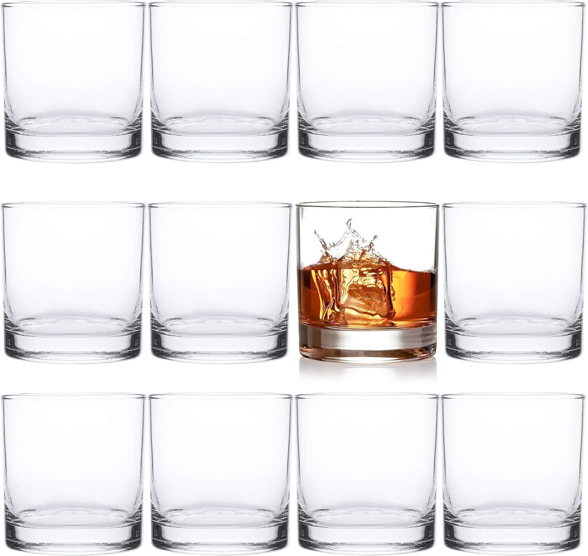 12 Pack 10 oz Rocks Glasses, Old Fashioned Whiskey Glasses
