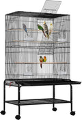 53'' Large Bird Cage Budgie Cage for Parakeets Cockatiels Conures Lovebirds Parrots with Rolling Stand