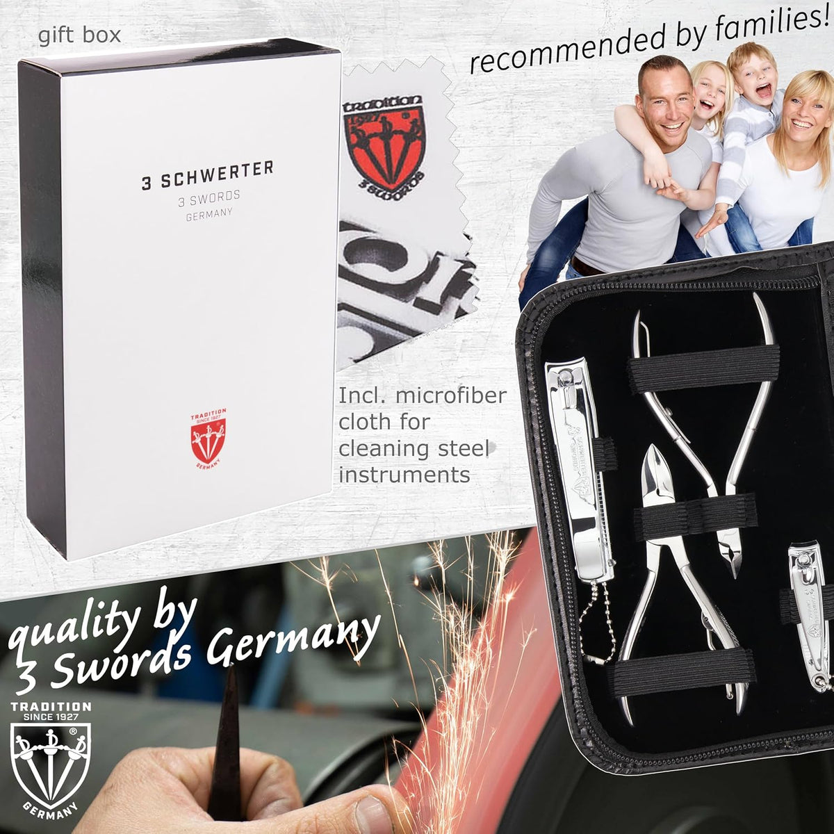 brand quality 10 piece manicure pedicure grooming kit set for professional finger & toe nail care scissors clipper