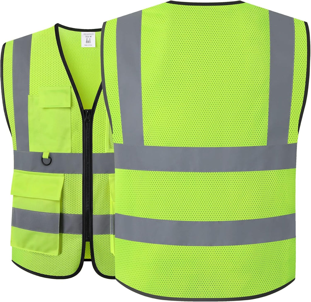 Safety Vest for Men Women Hi Vis Vest with Pockets Mesh High Visibility Vests
