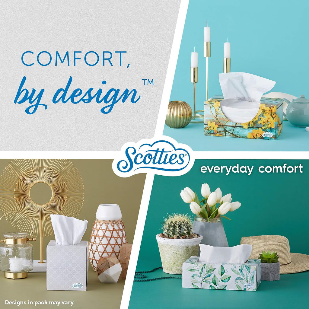 Everyday Comfort Facial Tissues, 2-Ply, 92 Tissues Per Box, (Pack of 4)