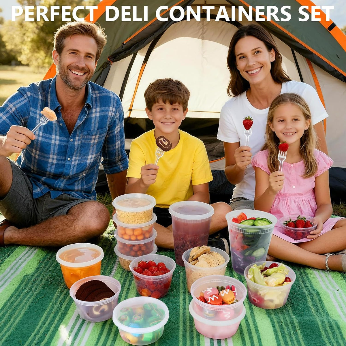 72 Sets (144-Piece) Deli Containers with Lids, 32oz X 72 Set Each