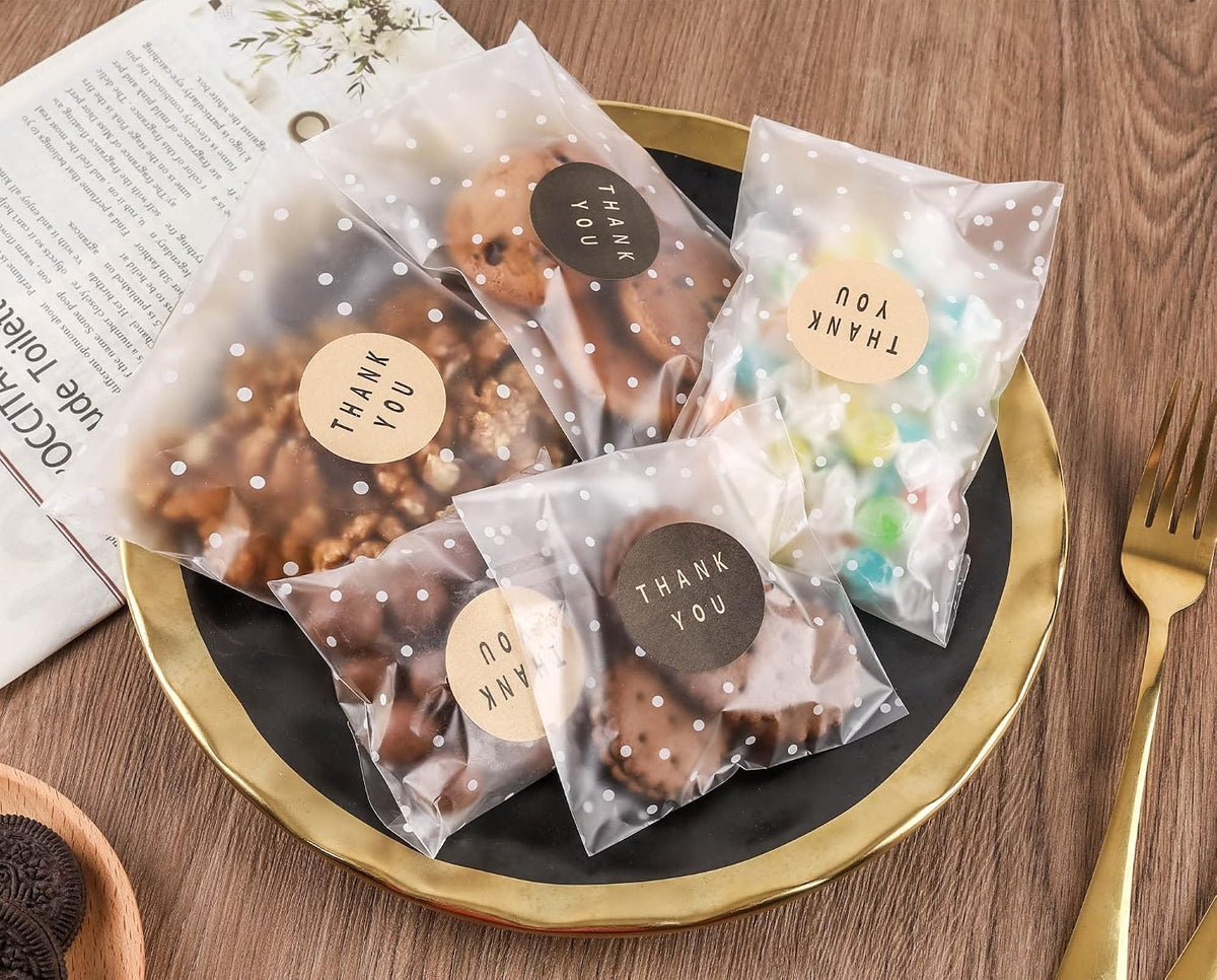Halloween Cellophane Treat Bags, 100 Pack 4x6 in for Gifting