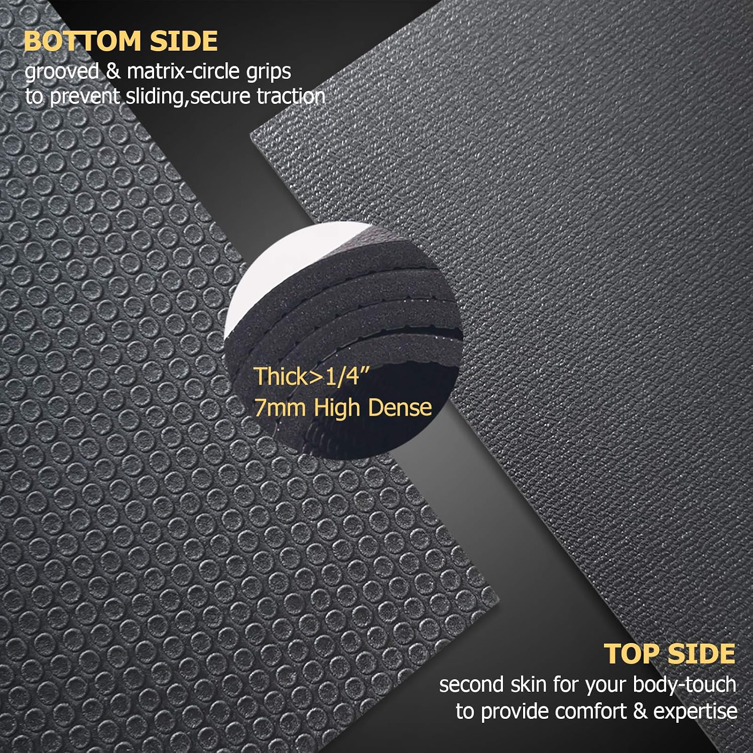 Extra Large Exercise Mat 16'x6'/12'x6'/10'x6'/8'x6'(7mm), Extra Wide Workout Mats for Home Gym Flooring, Non-Slip