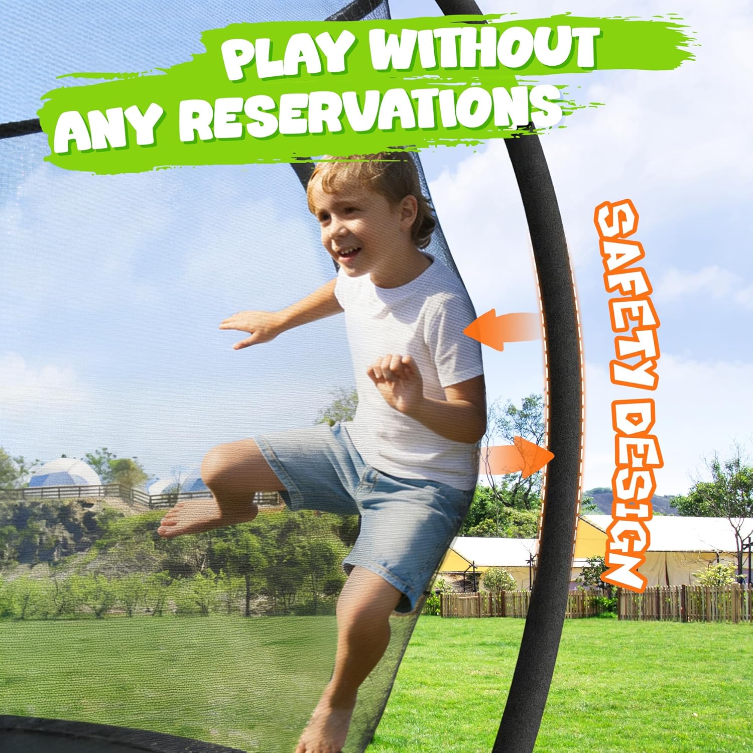 Trampoline 8FT 10FT 12FT 14FT 15FT 16FT, Recreational Trampolines with Enclosure Net, Outdoor Anti-Rust Trampolines