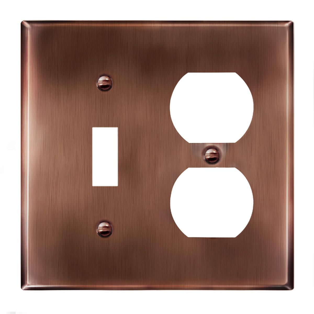 ENERLITES Combination Toggle Switch & Duplex Receptacle Metal Wall Plate