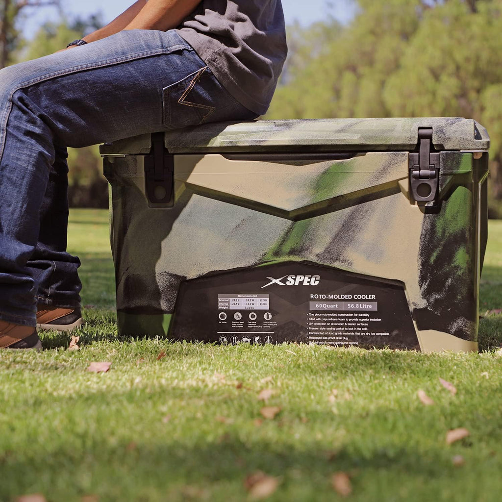 60 Qt XL Roto Molded High Performance Camping Cooler Ice Chest | Extra Large Pro Tough Durable Outdoor Overland