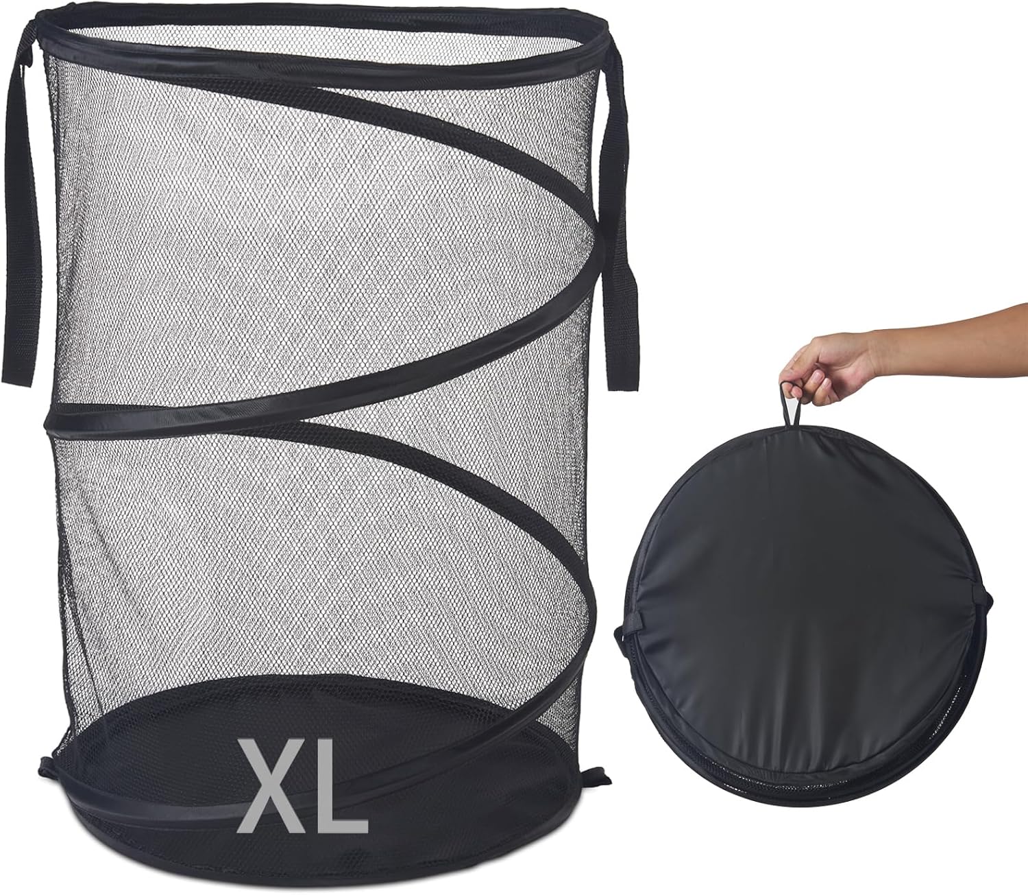 Mesh Popup Laundry Hamper 115L Foldable Laundry Basket Extra Large Capacity Collapsible Clothing Storage Basket with