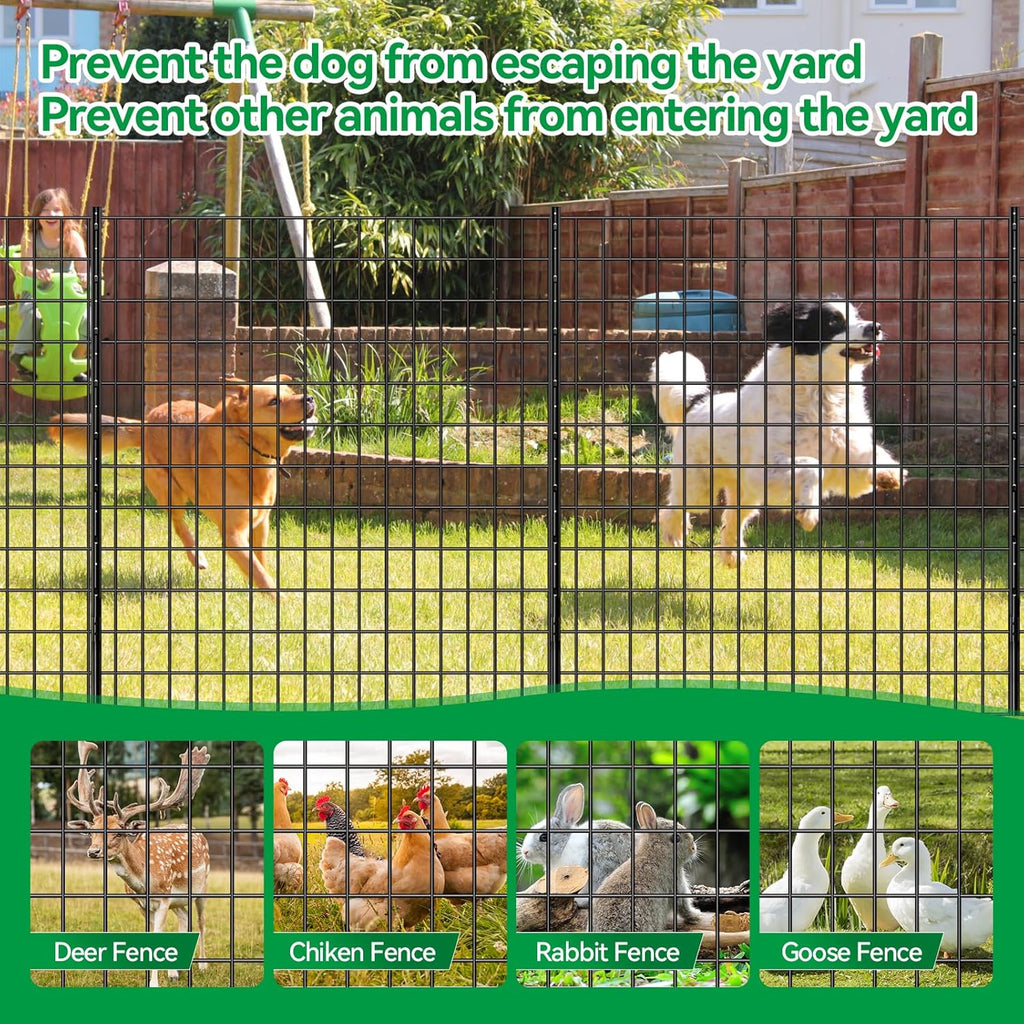Welded Wire Fence, 100t(L) x 36inch(H) PVC Anti-Rust Coated Wire Mesh, 2 Inch x 3 Inch 16GA Garden Edging Border