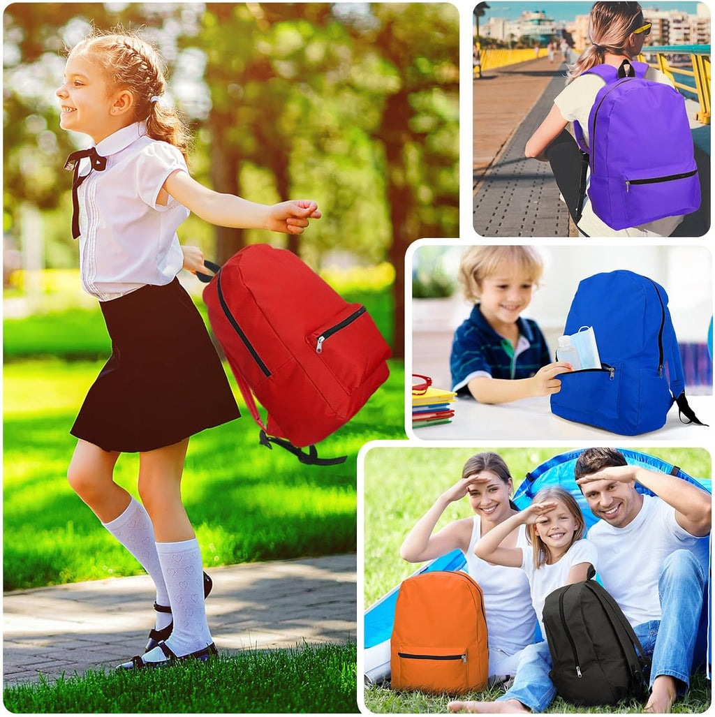 12 Pcs 17" Backpacks with 144 Pcs School Supplies Kits Includes Markers Scissors Rulers Sharpeners Ballpoint Pens