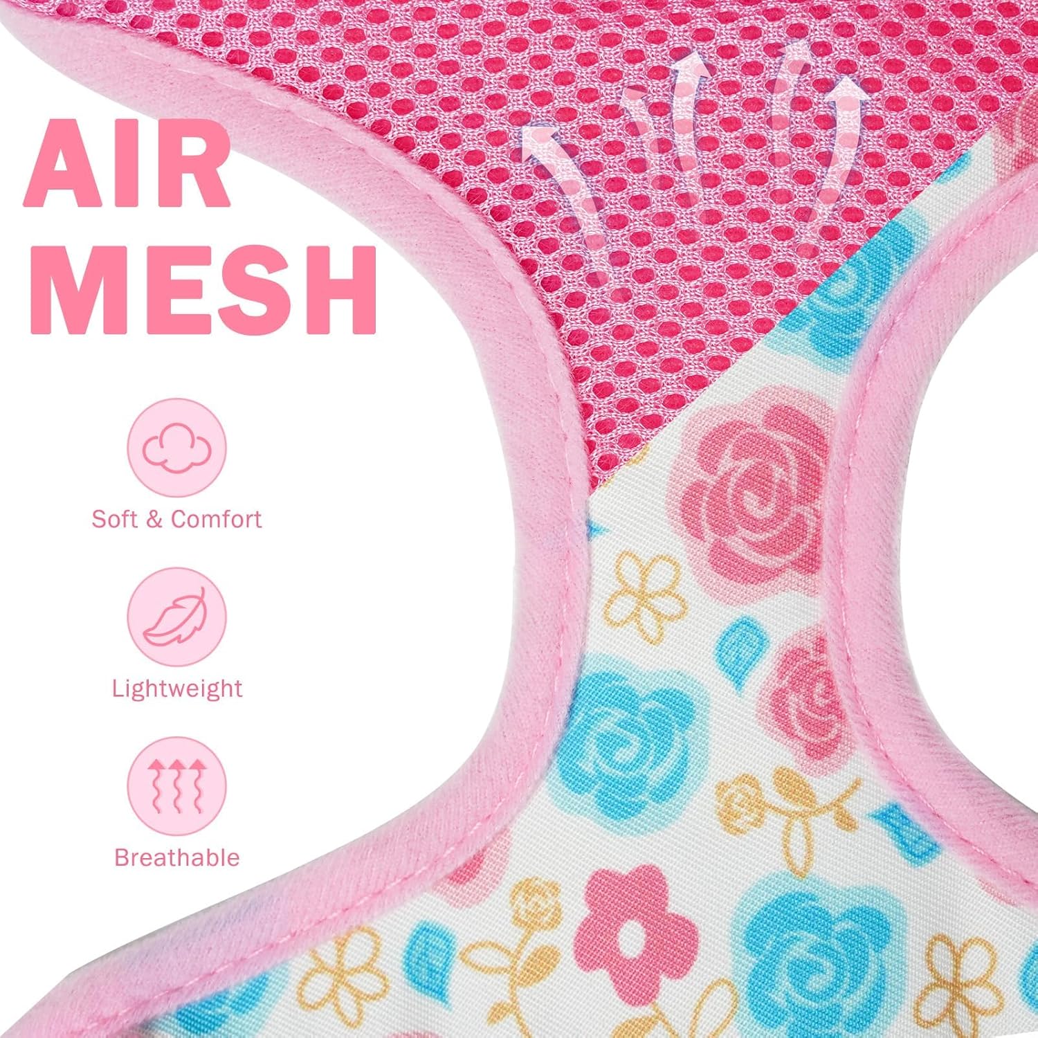 Small Dog Harness Collar and Leash Set, Adjustable No Pull Pet Harnesses, No Chock Soft Mesh Vest for Doggie Puppy