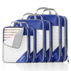 Compression Packing Cubes 6 Set, Compressible Space-Saving Packing Cubes for Travel - Compression Bags, Luggage