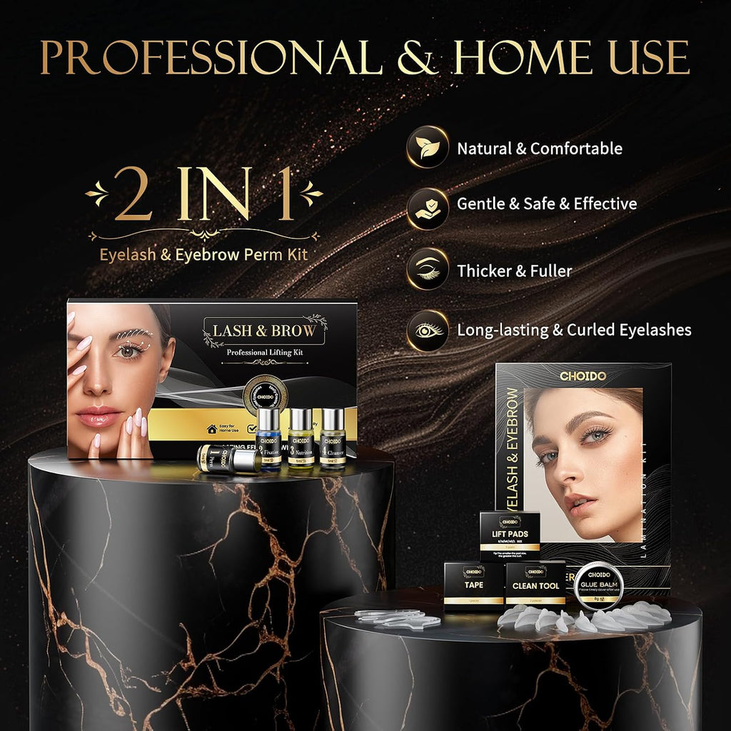 Lash Lift Kit, Eyebrow Lamination Kit, Eyelash Perm Kit, 2 in 1 Professional Eyelash Curling Lash Extension & Eyebrow