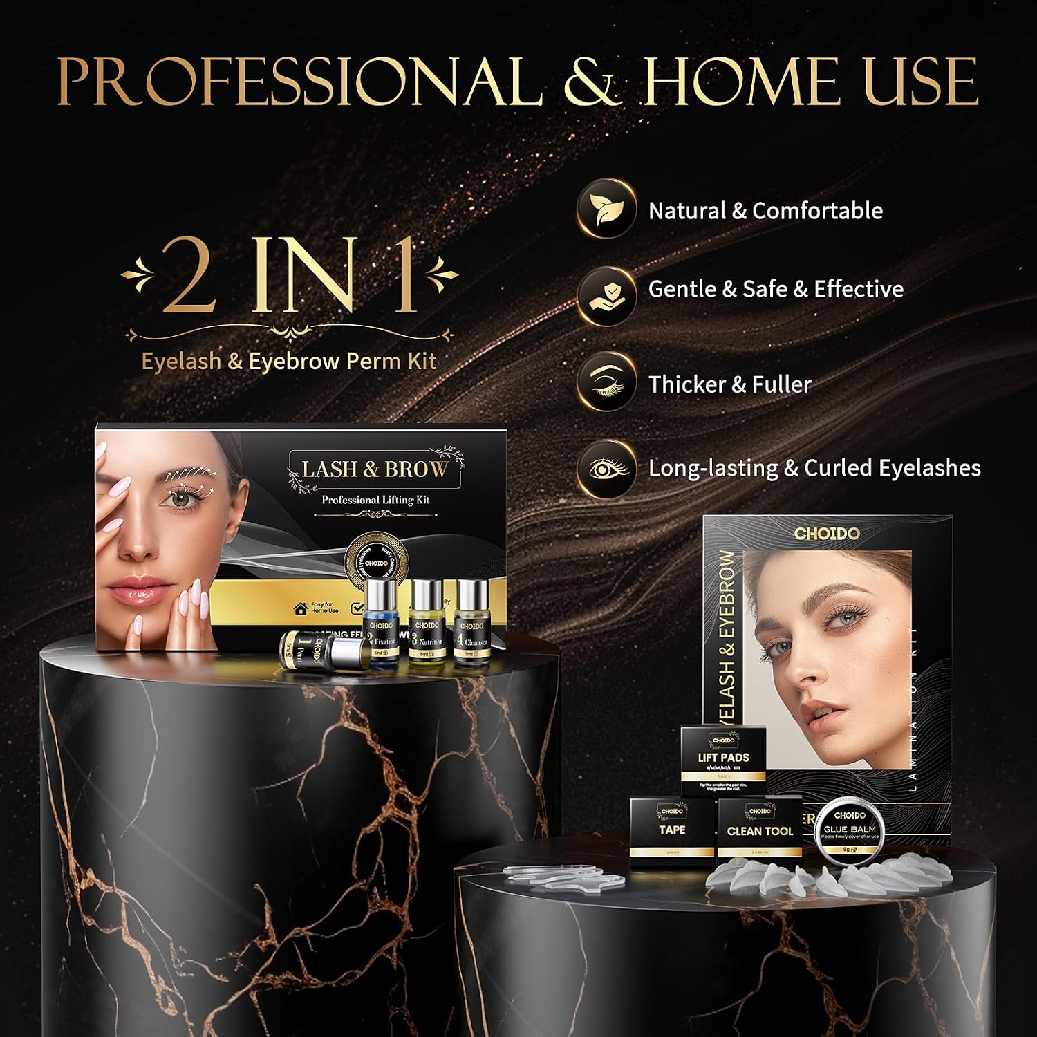 Lash Lift Kit, Eyebrow Lamination Kit, Eyelash Perm Kit, 2 in 1 Professional Eyelash Curling Lash Extension & Eyebrow