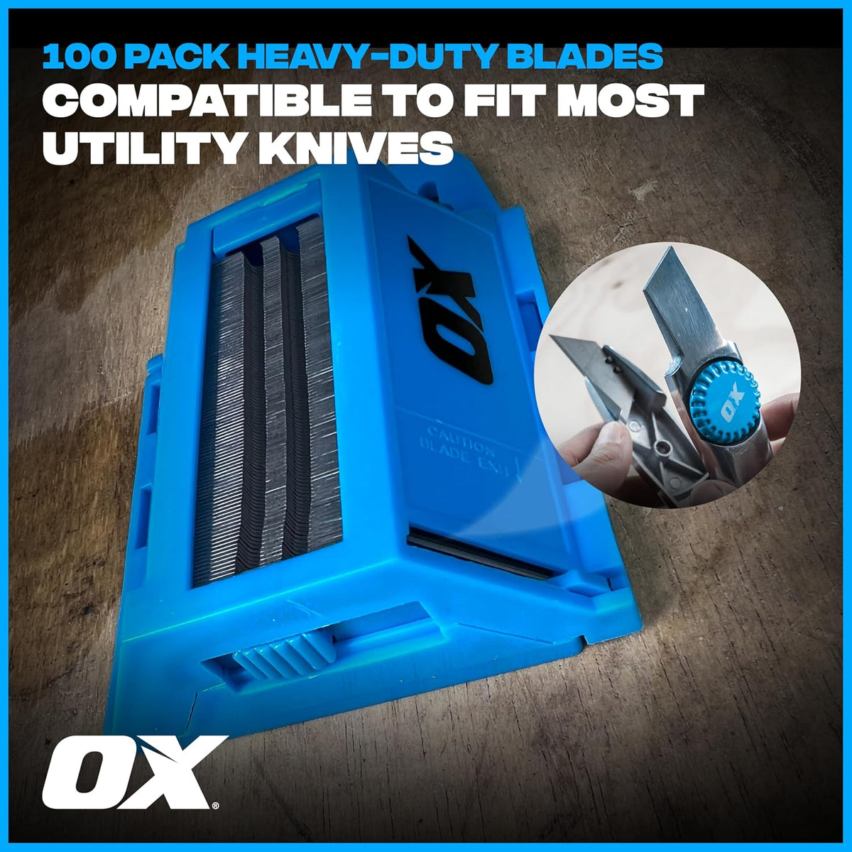 Utility Knife Blades 100 Pack - SK5 Steel Box Cutter Blades