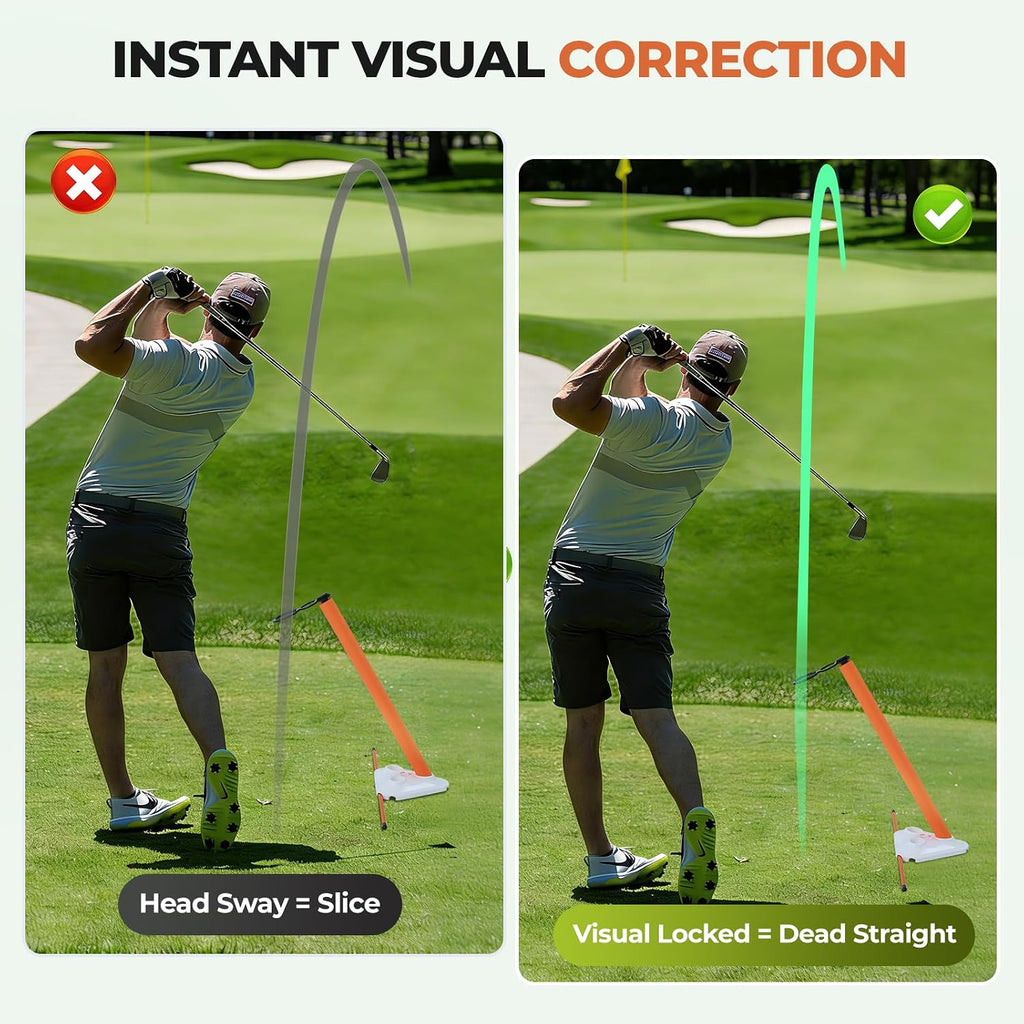 Visual Lock Golf Training Aid – Instant Head Stability & Swing Plane Trainer – Master Swing Path, Fix Swaying, and