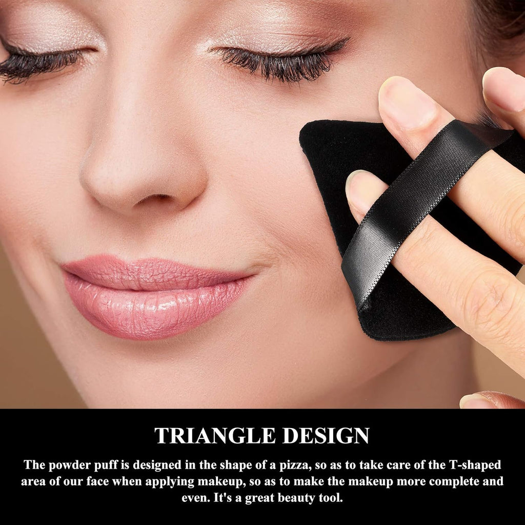 12 Pcs Powder Puff Triangle,2.83 Inch,Black