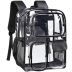 Clear Backpack for School - 17 inch Heavy Duty Clear Bookbag, Black
