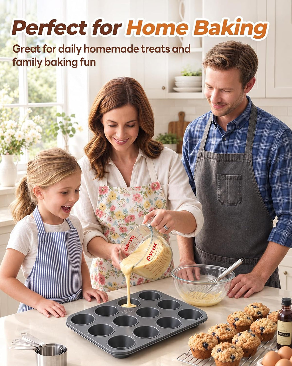 Muffin Pan for Baking, Standard Cupcake Pan, Nonstick 12 Cup