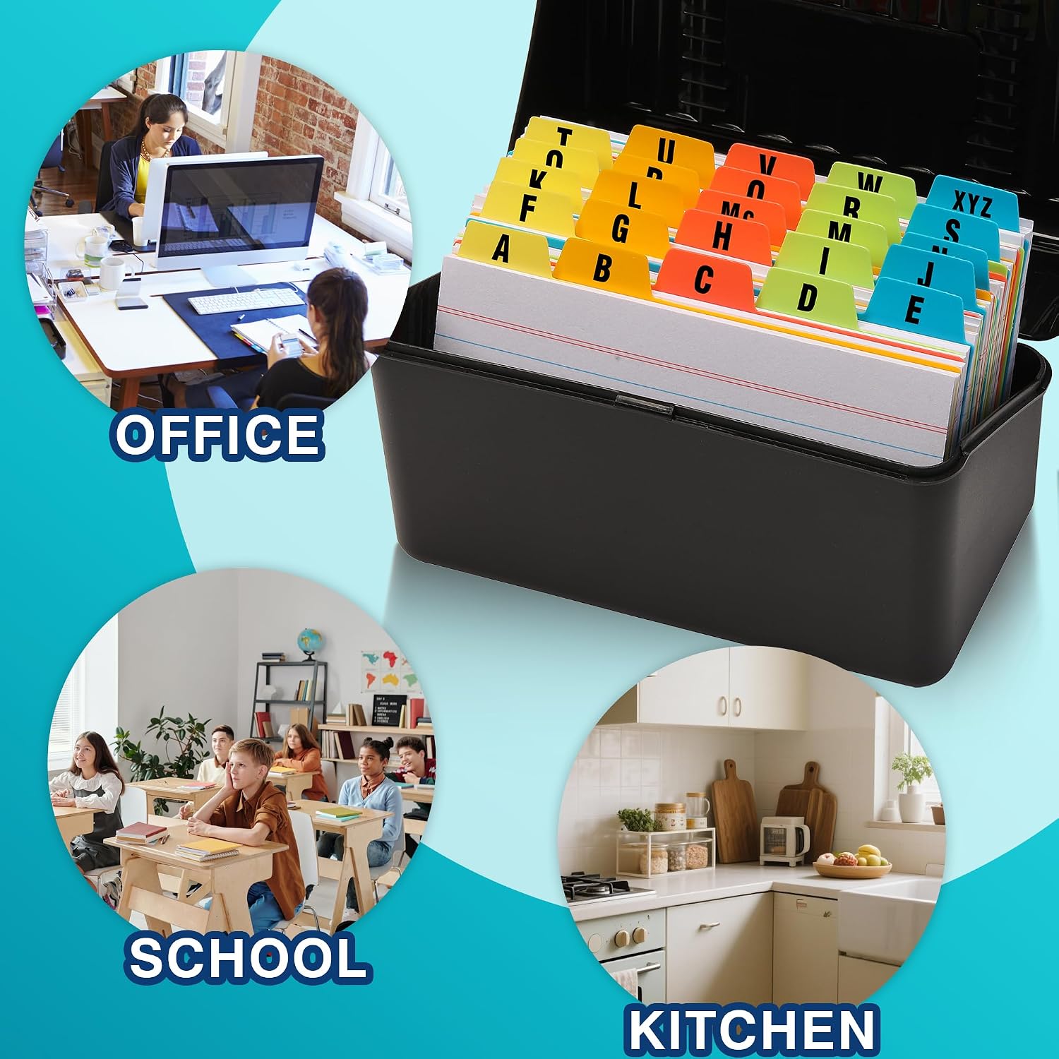 4"x6" Plastic Index Card Dividers, Primary Colors, 25 Pack | Heavyweight, A-Z, Made of Polypropylene, Alphabetical