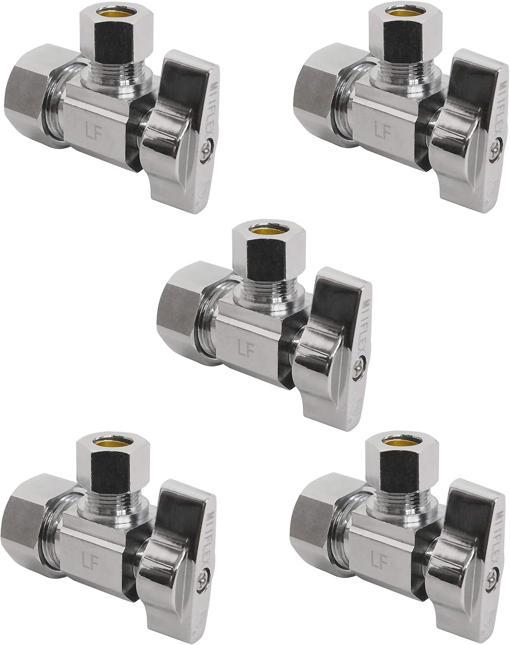 Heavy Duty 1/4 Quarter Turn Angle Shut Off Valve Squared Body 1/2 in. NOM Comp Inlet x 3/8 in. OD Compression Outlet
