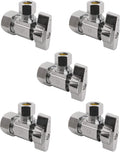 Heavy Duty 1/4 Quarter Turn Angle Shut Off Valve Squared Body 1/2 in. NOM Comp Inlet x 3/8 in. OD Compression Outlet