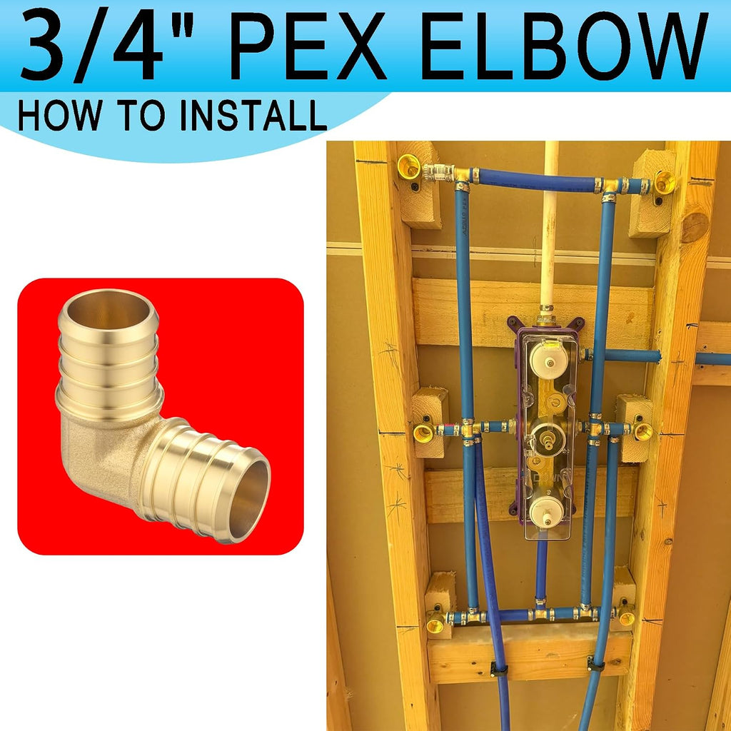 (20 Pack) Asterbacks 3/4 inch PEX Barb Crimp Elbow for PEX-A/B/C Pipe
