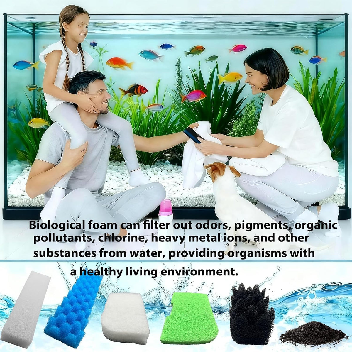 42 Packs 306/307 Canister Filter Replacements Compatible with Fluval 306/307 Aquarium Filters, Includes Filter Media