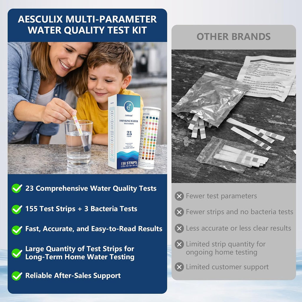 All-New 23 in 1 Drinking Water Testing Kit 158 Strips,Well Water Testing Kit & Water Test Strip for House Water for