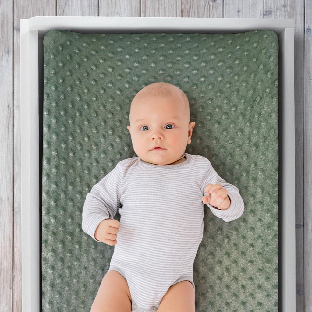 Baby Changing Pad Covers Boy, Minky Changing Table Sheets, Dinosaur Nursery Decor, Sage Green Baby Items