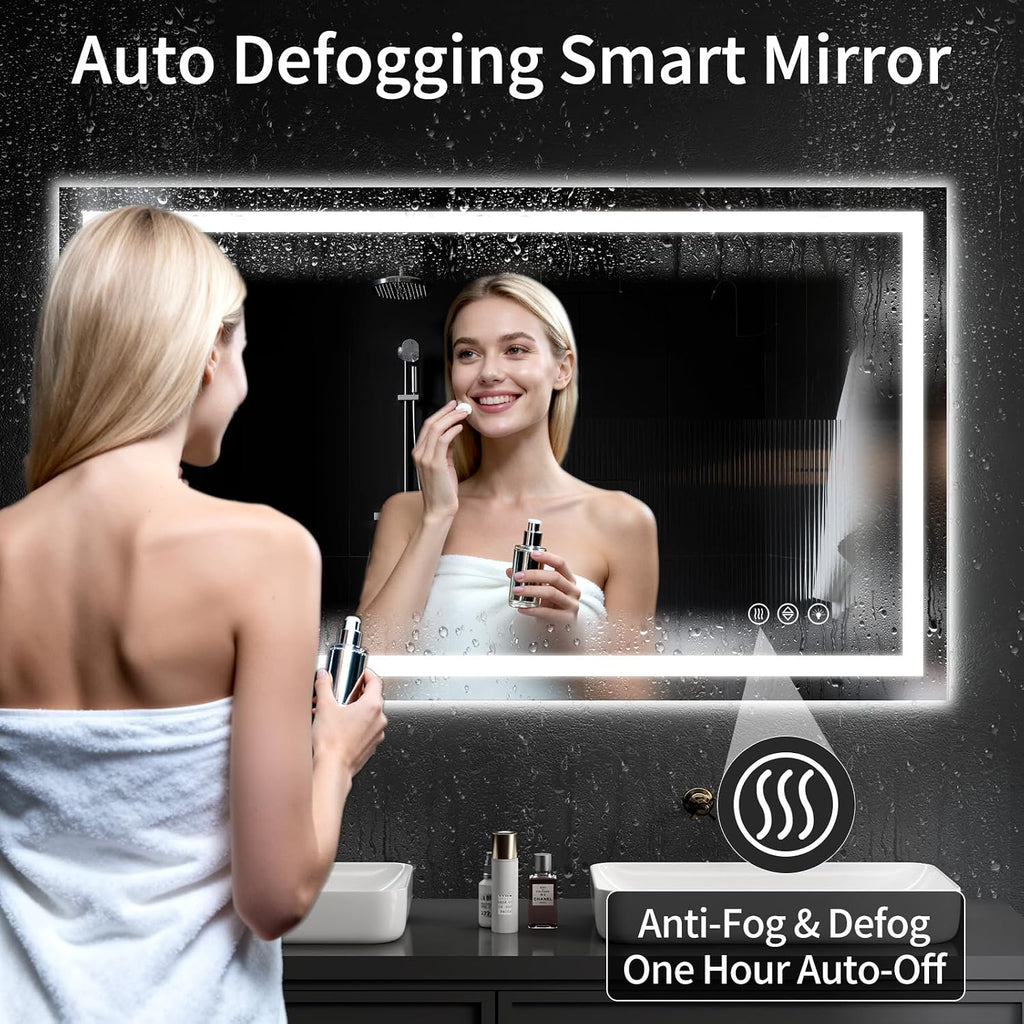 30"x48" LED Bathroom Mirror with Lights | Dimmable，Anti-Fog，Bathroom Vanity Mirror for Wall, Backlit + Front Lit