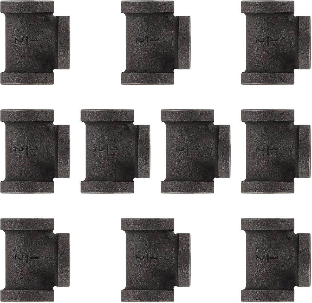 1/2" Malleable Cast Iron Pipe Tees 10 PACK