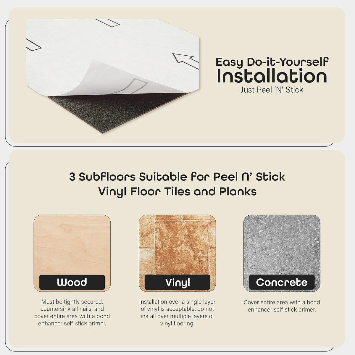Tivoli Peel & Stick Vinyl Floor Tiles, 45-Pack, 12 x 12 in, Oak