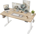 Electric Height Adjustable Standing Desk 47.2×23.6 inch, Sit Stand Desk for Work, Study, Memory Controller, White