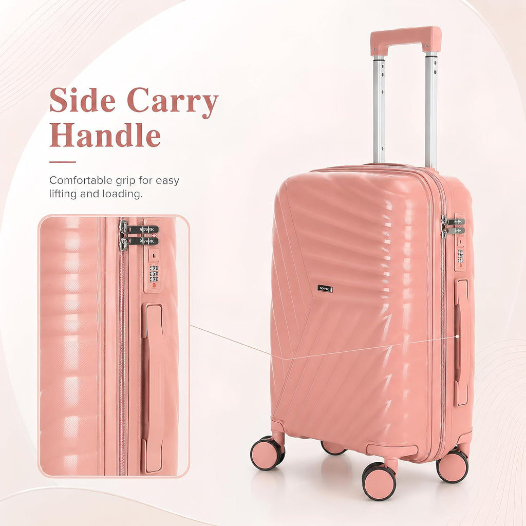 20 In Carry On Luggage with TSA Lock, 22x14x9 Airline Approved Hardside Suitcase, Lightweight PP Travel Luggage with