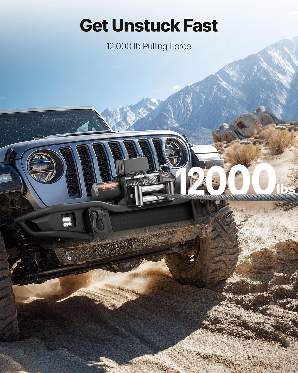 Electric Winch 12000 lbs 12V DC Truck Winch 0.36in x 85ft Steel Cable