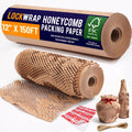 Honeycomb Packing Paper For Moving 12" x 150ft With Rope & Fragile Stickers | Eco Friendly Shipping & Moving Paper