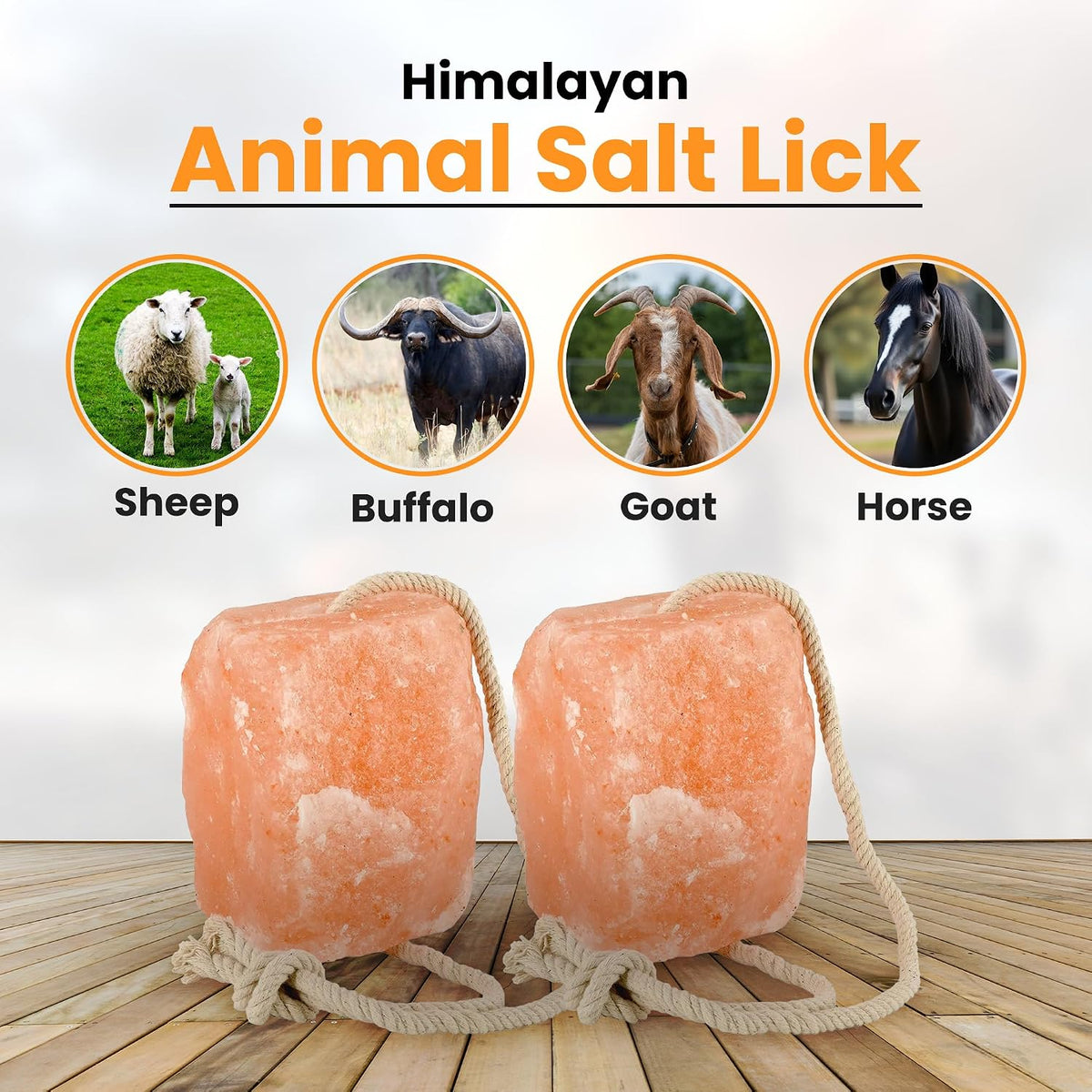 5–6 lbs Salt Lick for Horses Natural Mineral Block for Horses and Livestock