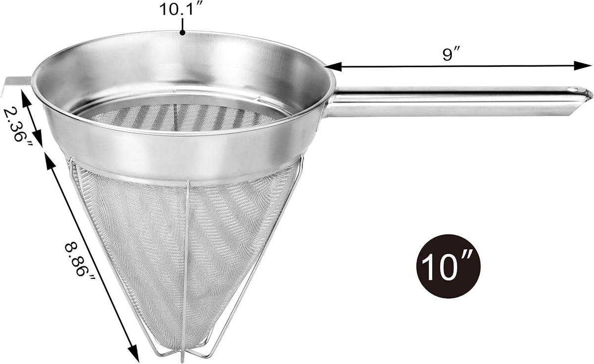 New Star Foodservice Chinois Mesh Strainer, 10-Inch