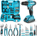 21V Cordless Drill Tool Kit - 190Pcs Power Tool Combo Set, Hand Tool Kit with Toolbox, Electric Drill Driver for Home