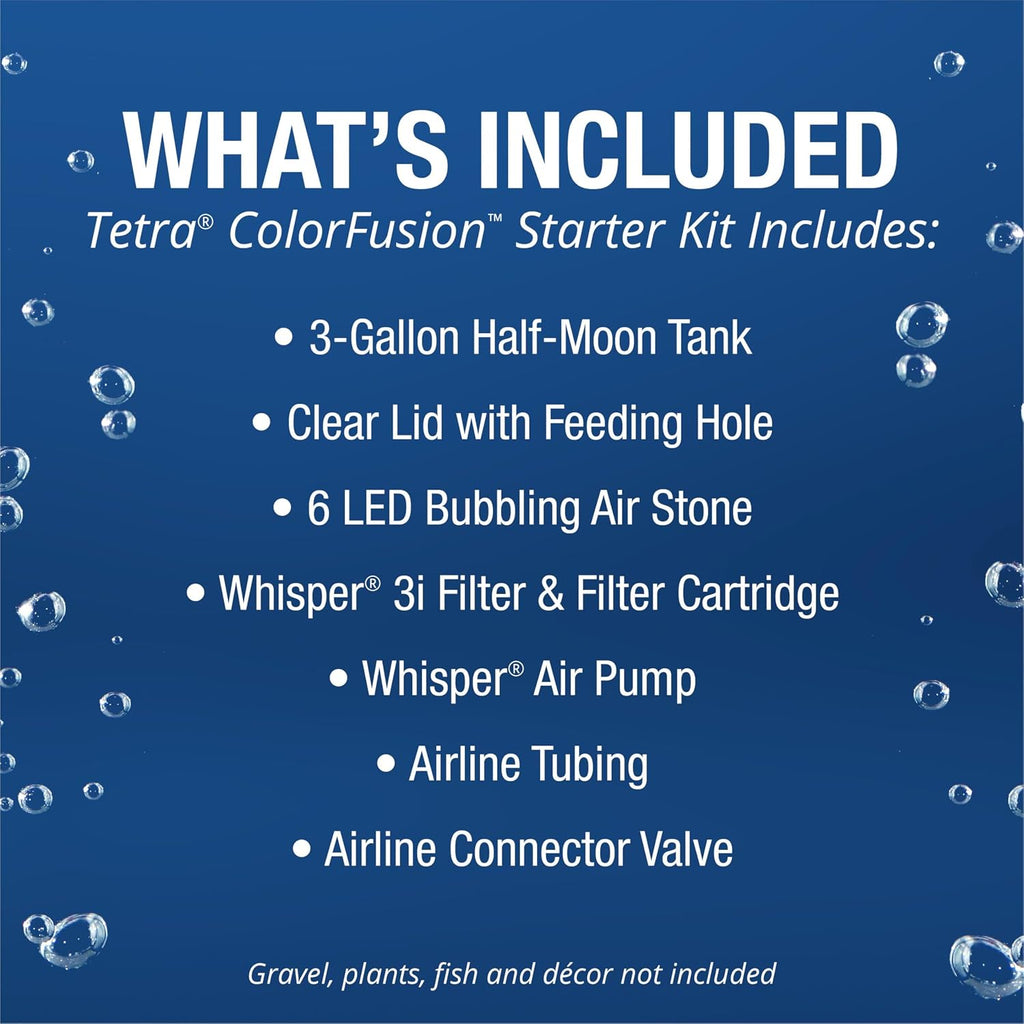 ColorFusion Starter 3 Gallon Fish Tank Kit for Small Freshwater Fish