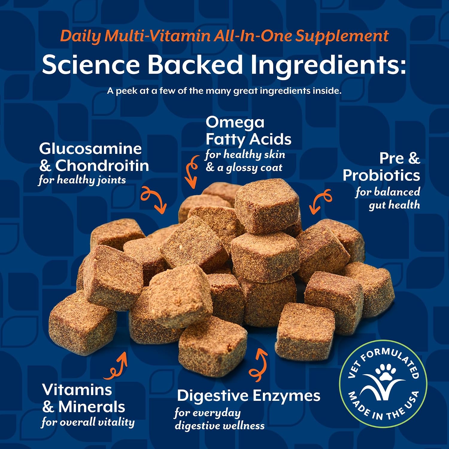 All-in-One Dog Supplement - for Joint Support, Digestion, Skin, Coat Care – Dog Multivitamins with Minerals, Omega-3