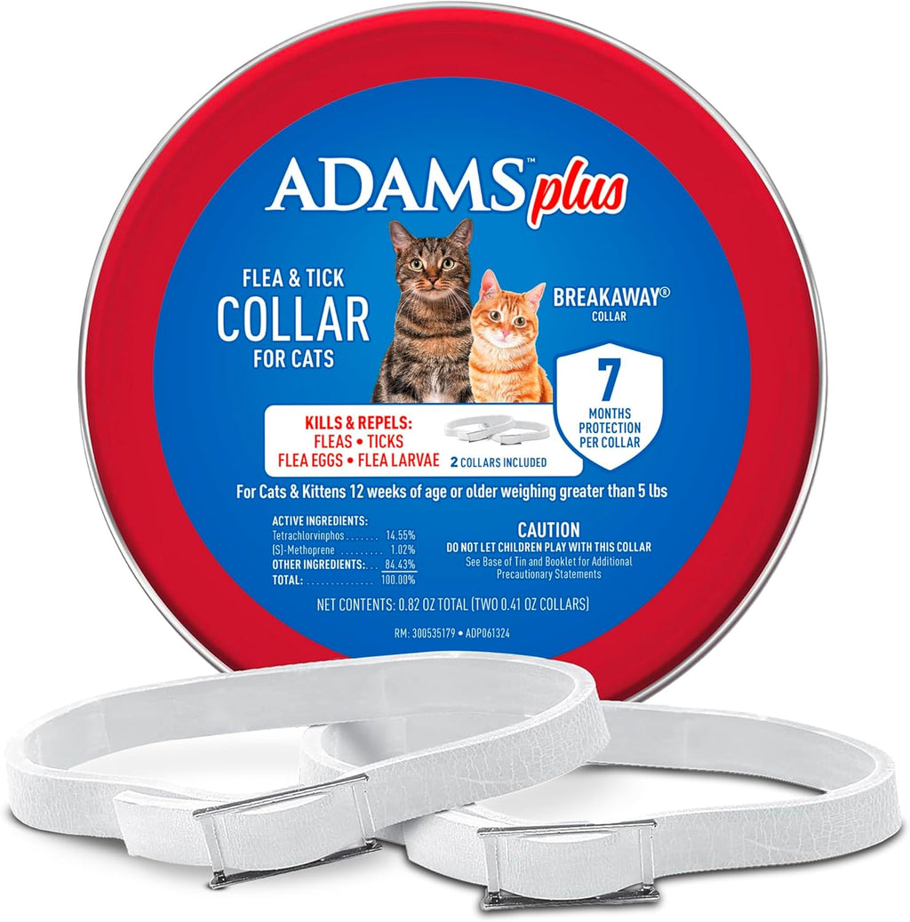Plus Flea & Tick Collar for Cats, Adjustable, 2 Count
