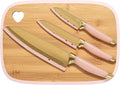 Bamboo Cutting Board for Kitchen, Reversible Cutting Board and Cutlery Set with High Carbon Stainless Steel Knives