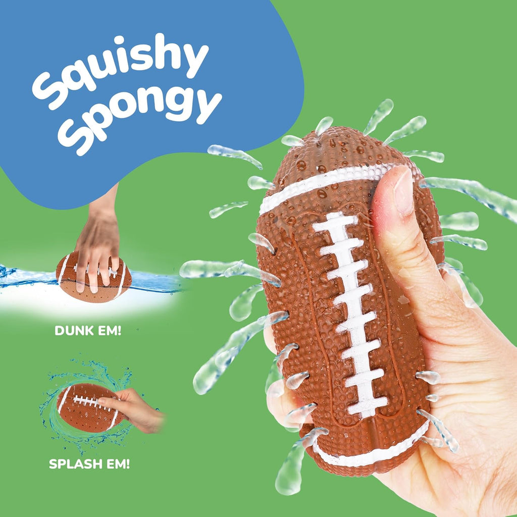 Sports Balls Water Splash Toys - Set of 3 - Spongy Bath Toys for Kids - 3 Different Athletic Ball Designs Include